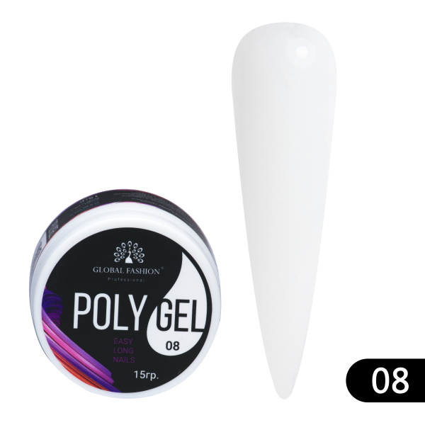 Global Fashion Polygel (Poly UV Gel) for Nail Extensions | 15g | 08