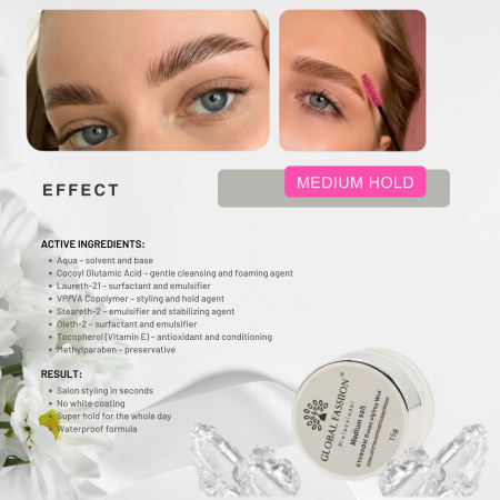 Brow wax close up laminated lifted brows flake free formula واكس حواجب لقطة مقربة
