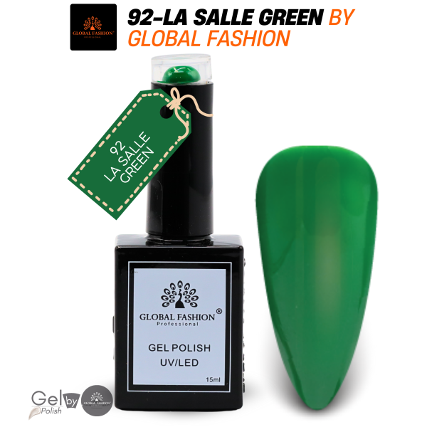 Citrus Splash Nail Polish 15ml UV LED | 92-La Salle Green 1p Green Gel Nail Polish Bottle 15ml - UV LED Soak Off Nail Color UAE GCC | طلاء أظافر جل أخضر