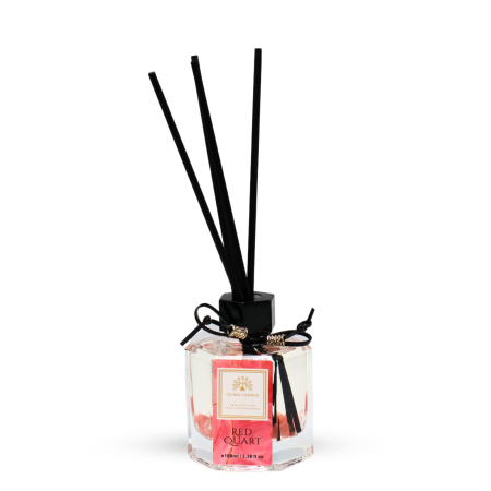 Rose Quartz Reed Diffuser 100ml Aromatherapy Reed Diffuser Close Up - Luxury Aromatherapy Home Decor Fragrance | معطر منزلي صورة مقربة