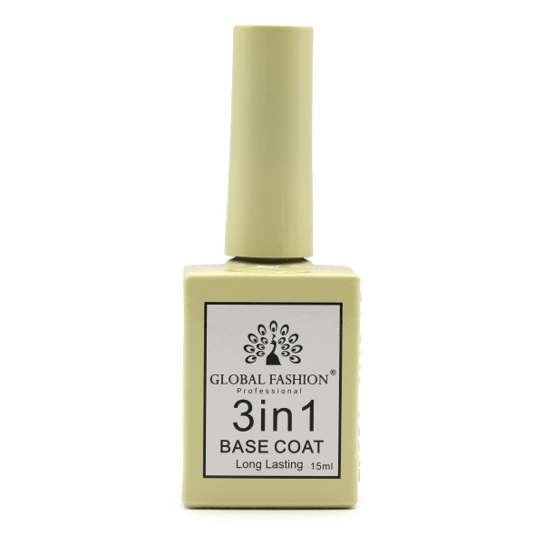 Global Fashion Professional 3-in-1 Base Coat | Long-Lasting Formula 15ml