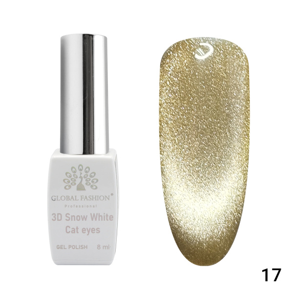 Gel polish cat eye 3D Snow White 17
