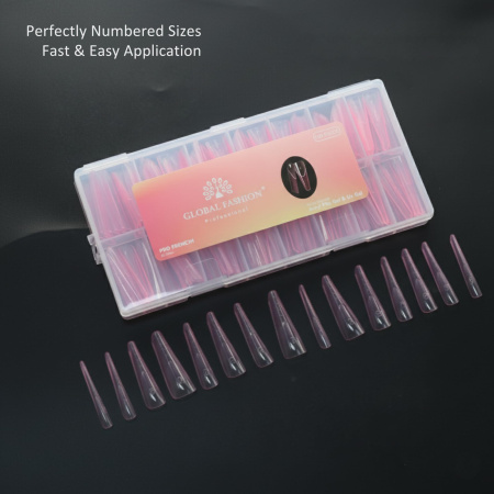 French Nail Tips 150pcs – Clear Gel Extensions Set Nail Tips Close View Extension Kit | اطراف اظافر
French Nail Tips 150pcs – Clear Gel Extensions Set Dual Nail Forms Detailed View | اظافر صناعية