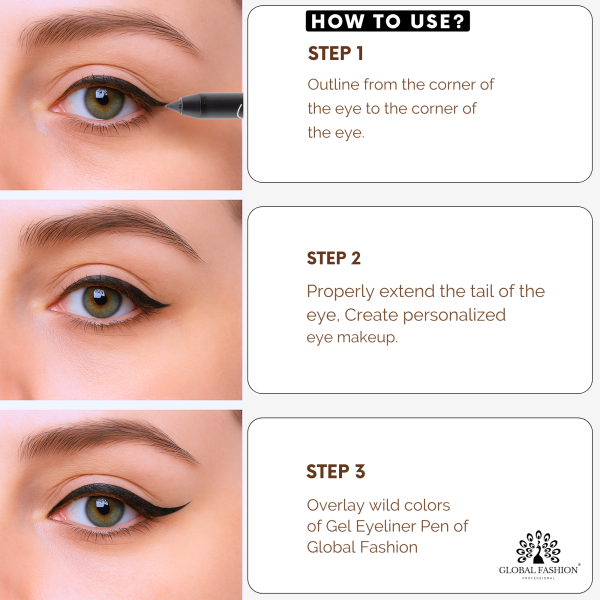 Waterproof gel eyeliner matte precision twist up smudge proof ايلاينر جل مقاوم للماء