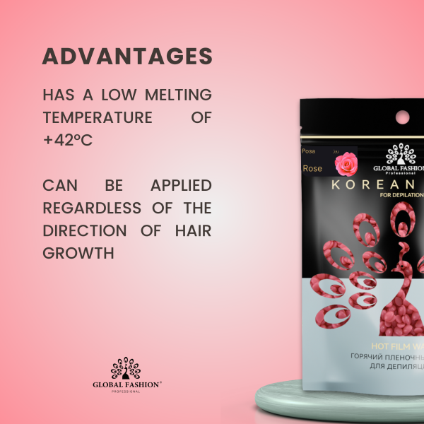 Global Fashion Korean Hard Wax ROSE 1000g professional hair removal wax