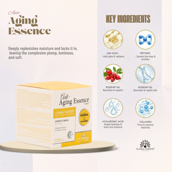 24K Gold Anti-Aging Face Cream 30g Face Cream Jar 30g - Hydrating Anti Aging Skincare Moisturizer UAE GCC | كريم وجه مرطب