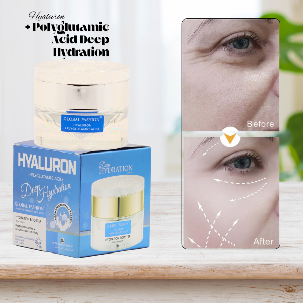 Hyaluron + Polyglutamic Deep Hydration Cream 30g Face Cream Jar 30g - Hydrating Anti Aging Skincare Moisturizer UAE GCC | كريم وجه مرطب