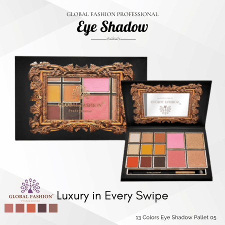 Global Fashion eyeshadow palette close up high pigment texture ظلال عيون لقطة مقربة
