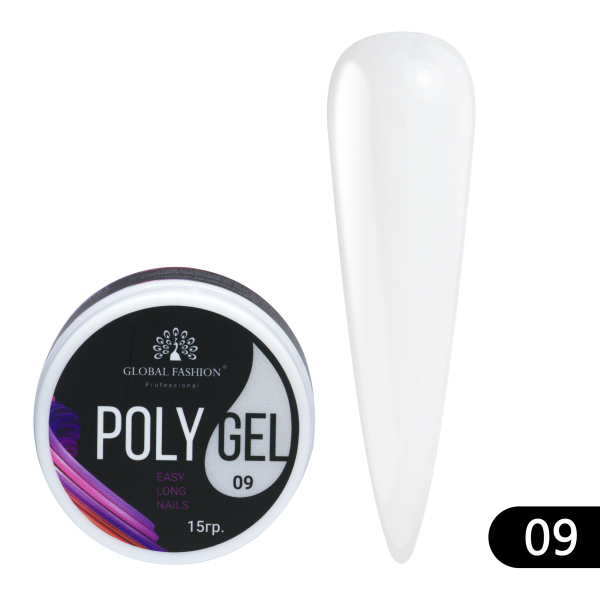 Global Fashion Polygel (Poly UV Gel) for Nail Extensions | 15g | 09