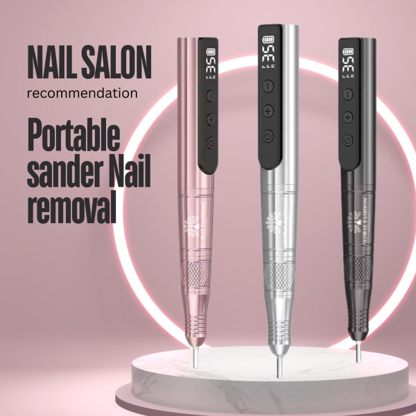 GLOBAL FASHION 35K RPM Rechargeable E-File – Portable USB Nail Drill 24W Silver
