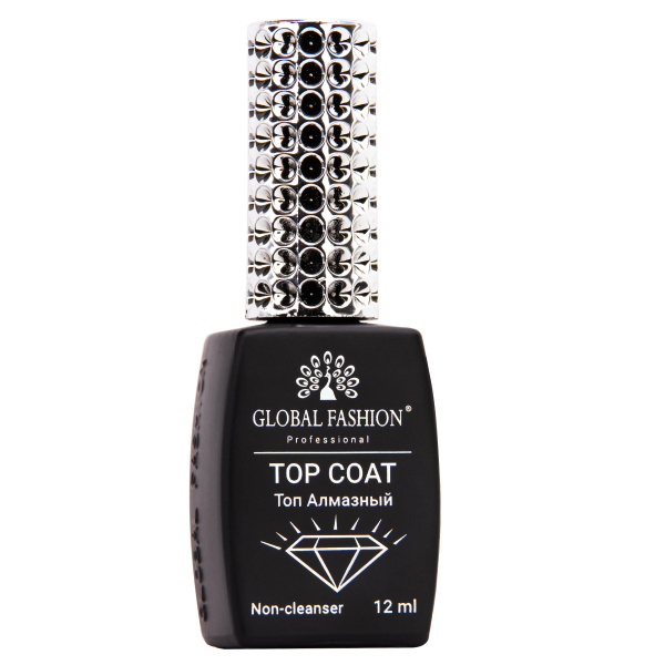 Universal Top Coat Gel without sticky layer (Top/Finish) Global Fashion TOP-Diamond, 12 ml