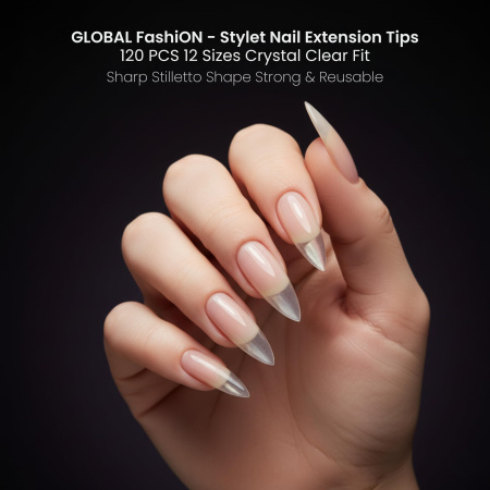 Nail Extension Tips 120pcs – Clear Dual Forms | Coffin Nail Tips Close View Extension Kit | اطراف اظافر
Nail Extension Tips 120pcs – Clear Dual Forms | Coffin Dual Nail Forms Detailed View | اظافر صناعية