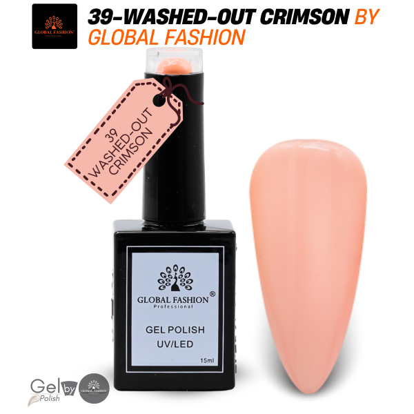 Sunset Sorbet Nail Polish 15ml UV LED | 39-Washed-Out Crimson 1p Peach Coral Gel Nail Polish Bottle 15ml - UV LED Soak Off Nail Color UAE GCC | طلاء أظافر جل