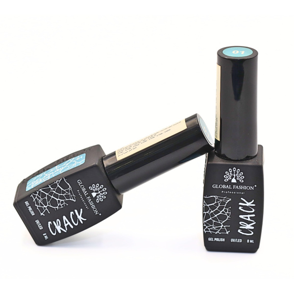 Gel polish "CRACK" – crackle/craquelure effect, 8 ml, No. 01 | طلاء جل "CRACK" بتأثير التشقق (كراكيلور) 8 مل رقم 01
