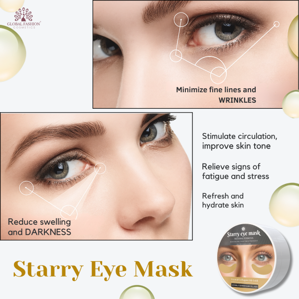 Korean 24K Gold Collagen Under Eye Patches 30 Pairs Under Eye Patches 30 Pairs - Collagen Eye Mask for Dark Circles & Puffiness UAE GCC | ماسك العين بالكولاجين
