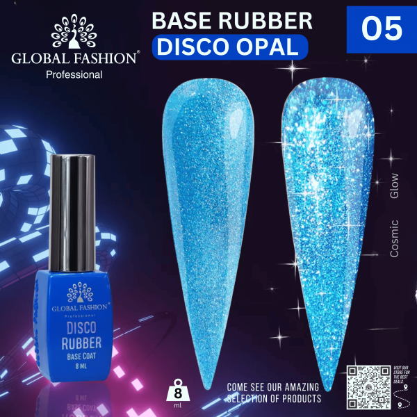 Disco Opal Reflective Rubber Base 8ml – Global Fashion | Preview 14 Shades
ديسكو أوبال ريفلكتيف روبر بيس 8 مل – جلوبال فاشن | معاينة 14 لون
