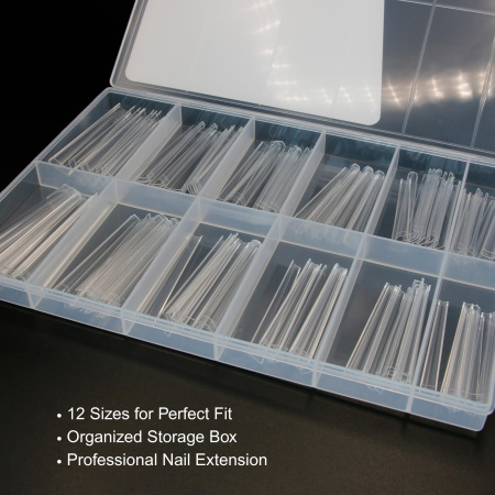 Half Cover Gel Tips 120pcs – Clear Nail Extensions | Coffin Nail Tips Close View Extension Kit | اطراف اظافر
Half Cover Gel Tips 120pcs – Clear Nail Extensions | Coffin Dual Nail Forms Detailed View | اظافر صناعية