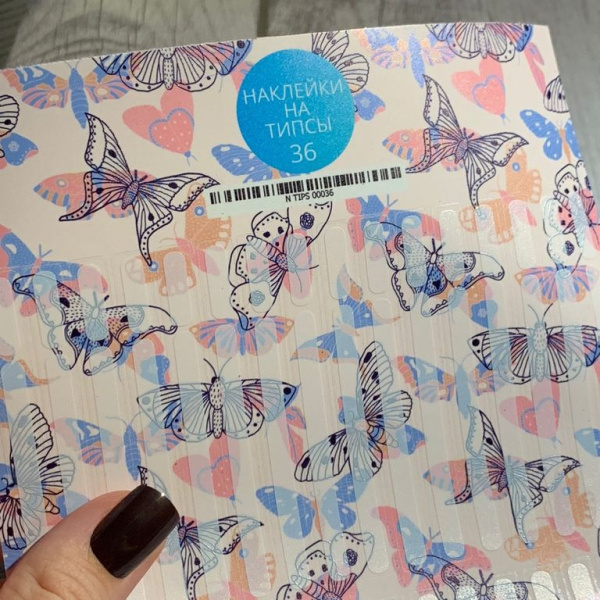 Stickers for tips, A5 format with white backing, 36 20