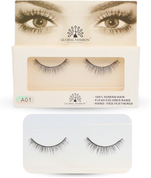 2 pcs wispy mink false eyelashes cat eye fox eye رموش صناعية طبيعية