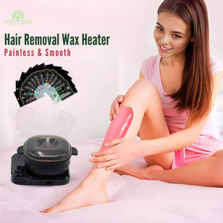 Electric Wax Warmer for Hair Removal Fast Heating | Black Wax Heater Close Up - Hair Removal Machine Detail UAE GCC | جهاز شمع صورة مقربة