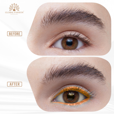 Colored gel eyeliner close up ultra fine tip no tug glide ايلاينر ملون لقطة مقربة