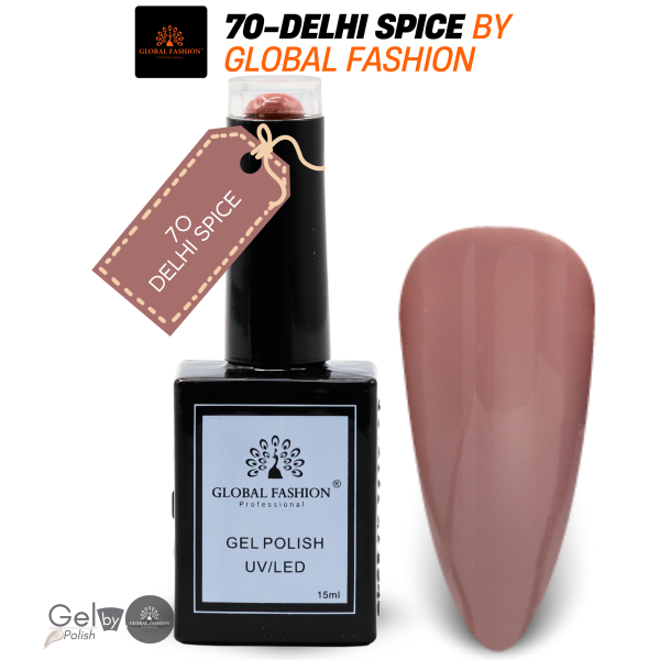 Violet Vibes Nail Polish 15ml UV LED | 70-Delhi Spice 1p Violet Gel Nail Polish Bottle 15ml - UV LED Soak Off Nail Color UAE GCC | طلاء أظافر جل بنفسجي