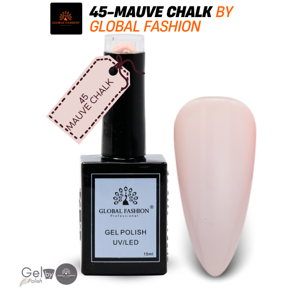 Soft Neutrals Nail Polish 15ml UV LED | 45-Mauve Chalk 1p Neutral Gel Nail Polish Bottle 15ml - UV LED Soak Off Nail Color UAE GCC | طلاء أظافر جل نيود
