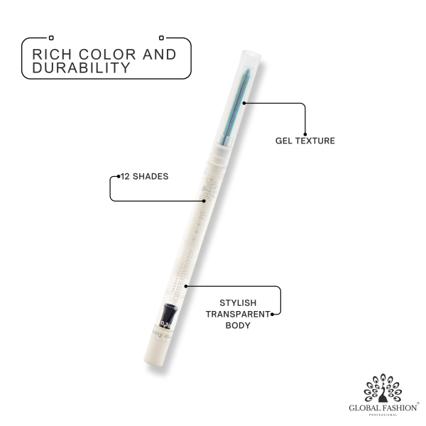 Waterproof gel eyeliner pen 0.3g precision tip smudge proof ايلاينر جل مقاوم للماء