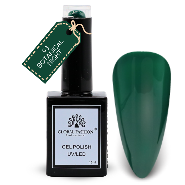 Citrus Splash Nail Polish 15ml UV LED | 93-Botanical Night 1p Green Gel Nail Polish Bottle 15ml - UV LED Soak Off Nail Color UAE GCC | طلاء أظافر جل أخضر