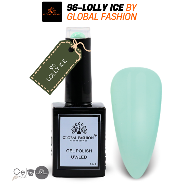 Citrus Splash Nail Polish 15ml UV LED | 96-Lolly Ice 1p Green Gel Nail Polish Bottle 15ml - UV LED Soak Off Nail Color UAE GCC | طلاء أظافر جل أخضر