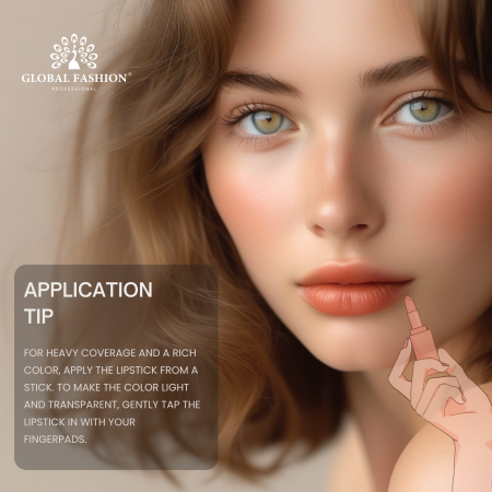 Global Fashion matte lipstick close up high pigment moisturizing finish احمر شفاه مطفي مرطب لقطة مقربة