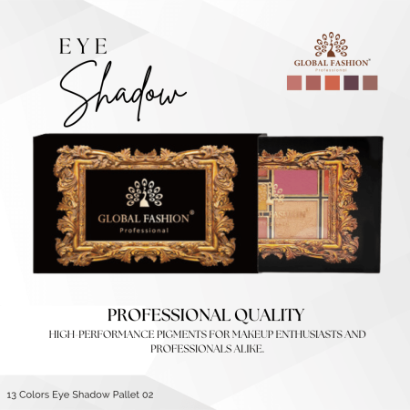 Global Fashion eyeshadow palette close up high pigment texture ظلال عيون لقطة مقربة
