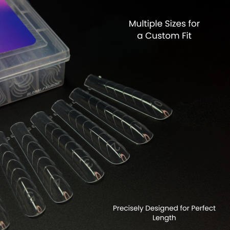 Nail Extension Forms 96pcs – Reusable Extension Set Nail Tips Close View Extension Kit | اطراف اظافر
Nail Extension Forms 96pcs – Reusable Extension Set Dual Nail Forms Detailed View | اظافر صناعية