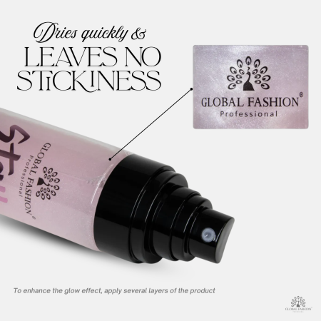 Shimmer mist glow spray close up light veil radiance بخاخ جلو ولمعان لقطة مقربة