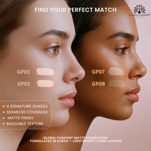Global Fashion matte foundation preview full coverage SPF 20 كريم اساس مطفي 35 مل