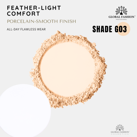 Global Fashion compact powder close up velvet matte finish بودرة مضغوطة لقطة مقربة