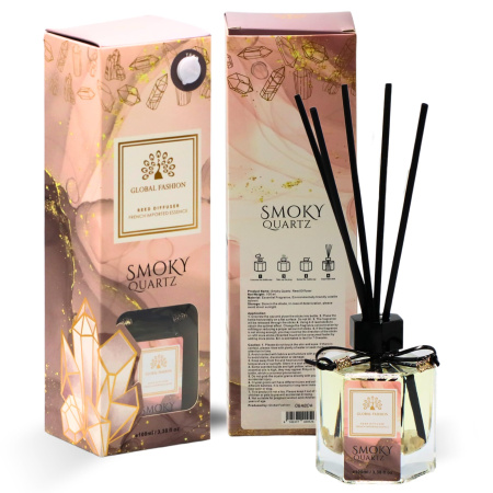Smoky Quartz Reed Diffuser 100ml Aromatherapy Reed Diffuser Close Up - Luxury Aromatherapy Home Decor Fragrance | معطر منزلي صورة مقربة