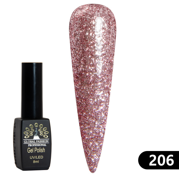 Gel polish BLACK ELITE 206, Global Fashion 8 ml