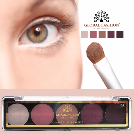 Global Fashion eyeshadow palette close up high pigment texture ظلال عيون لقطة مقربة
