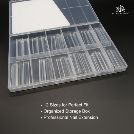 Half Cover Gel Tips 120pcs – Clear Nail Extensions | Square Nail Tips Close View Extension Kit | اطراف اظافر
Half Cover Gel Tips 120pcs – Clear Nail Extensions | Square Dual Nail Forms Detailed View | اظافر صناعية