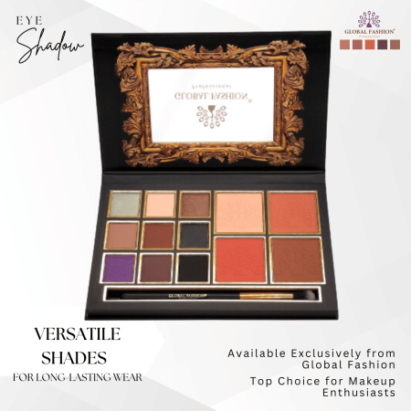 Global Fashion eyeshadow palette close up high pigment texture ظلال عيون لقطة مقربة
