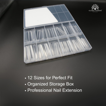 Full Cover Gel Tips 120pcs – Clear Nail Extensions | Square Nail Tips Close View Extension Kit | اطراف اظافر
Full Cover Gel Tips 120pcs – Clear Nail Extensions | Square Dual Nail Forms Detailed View | اظافر صناعية