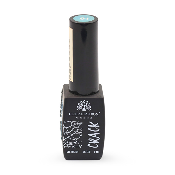 Gel polish "CRACK" – crackle/craquelure effect, 8 ml, No. 01 | طلاء جل "CRACK" بتأثير التشقق (كراكيلور) 8 مل رقم 01
