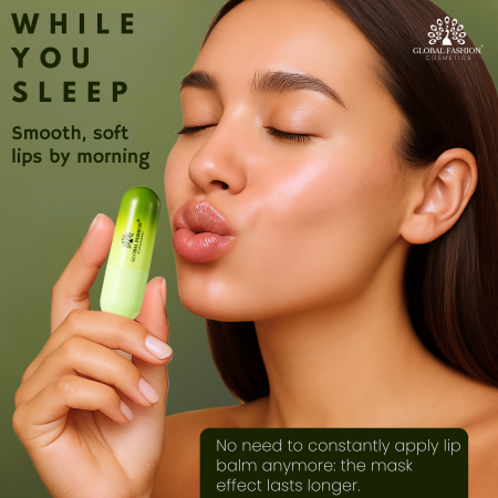 Korean lip balm close up smooth nourished lips مرطب شفاه لقطة مقربة