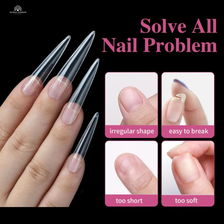 Global Fashion Gel Tips 4in1 01 Set – 192pcs Nail Extension Tips

