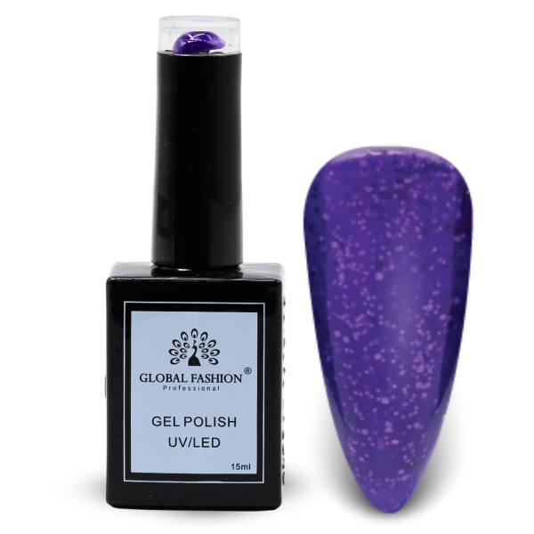Glitter & Glimmer Nail Polish 15ml UV LED | 136-KSU Purple Shimmer 1p Glitter Shimmer Gel Nail Polish Bottle 15ml - UV LED Soak Off Nail Color UAE GCC | طلاء أظافر جل