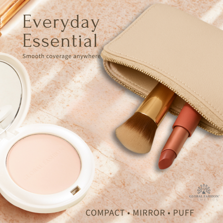Global Fashion compact powder close up velvet matte finish بودرة مضغوطة لقطة مقربة