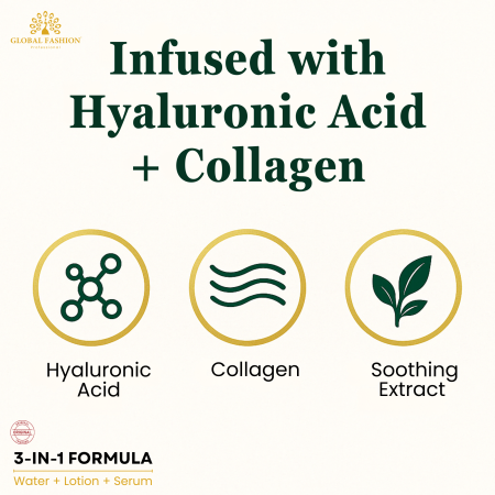 Korean Green Hyaluronic Collagen Anti-Aging Serum 400ml Serum Close Up - Korean Hydrating Anti Aging Facial Treatment | سيروم صورة مقربة