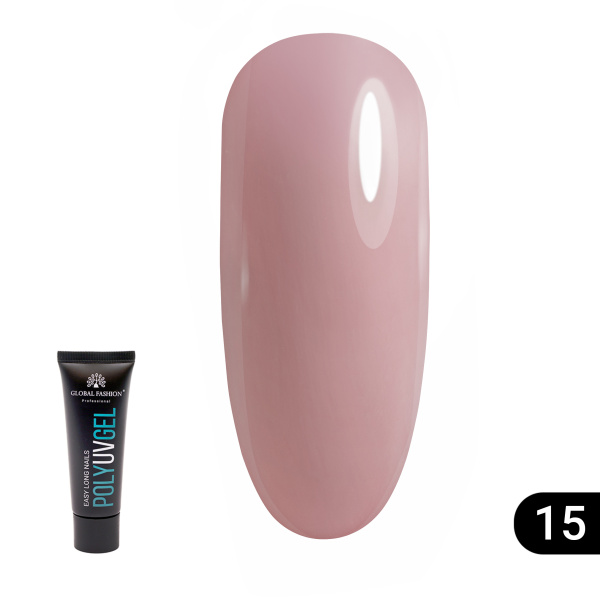 Global Fashion Poly UV Gel 30g - Easy Long Nails Polygel | 15