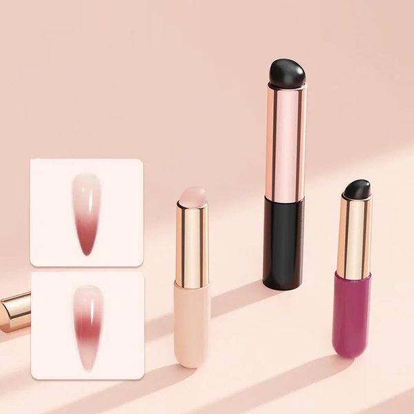 Silicone applicator 3 in 1 for gradient, fixing decors and applying rubbing, black large